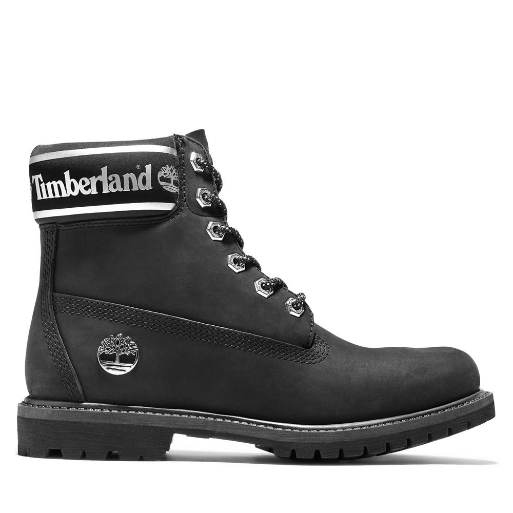 Timberland 6-Inch Μποτακια Γυναικεια Μαυρα/Ασπρα - Premium Waterproof - Greece 0376924-WN